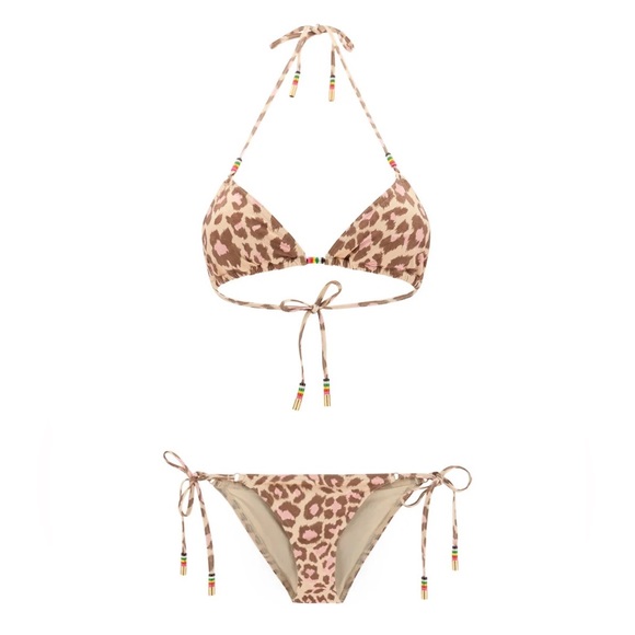 zimmermann jude mini triangle bikini in leopard print (not padded) - Picture 7 of 13